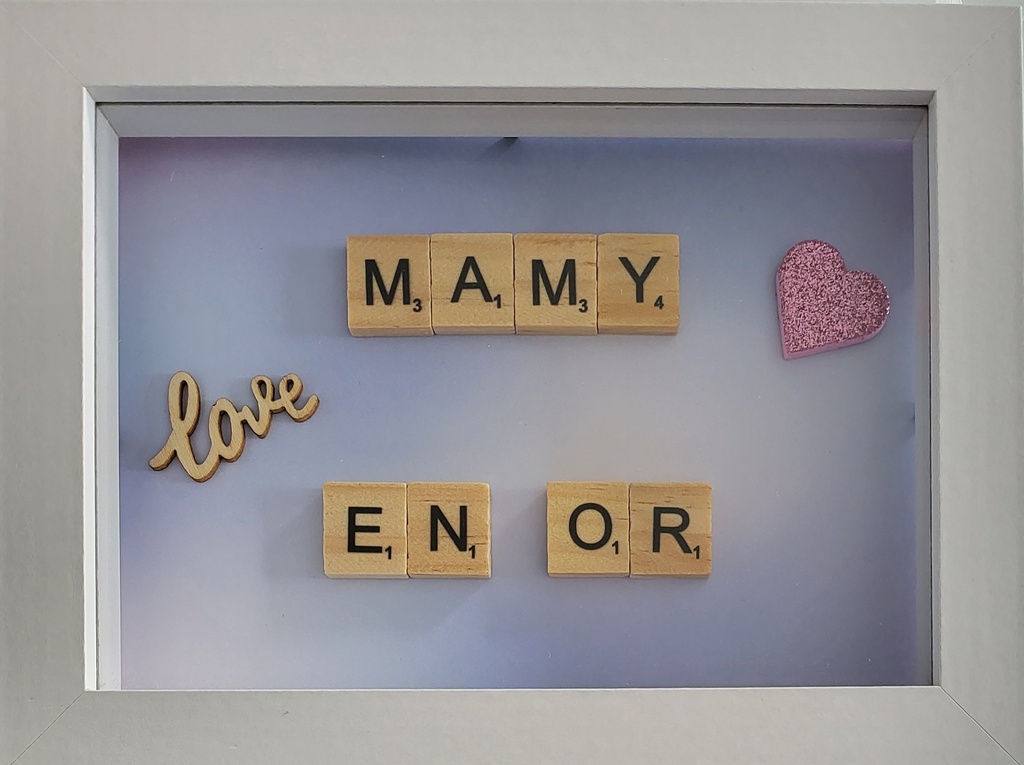 Cadre Scrabble Mamy/Papy en Or Petit