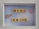 Cadre Scrabble Mamy/Papy en Or Petit