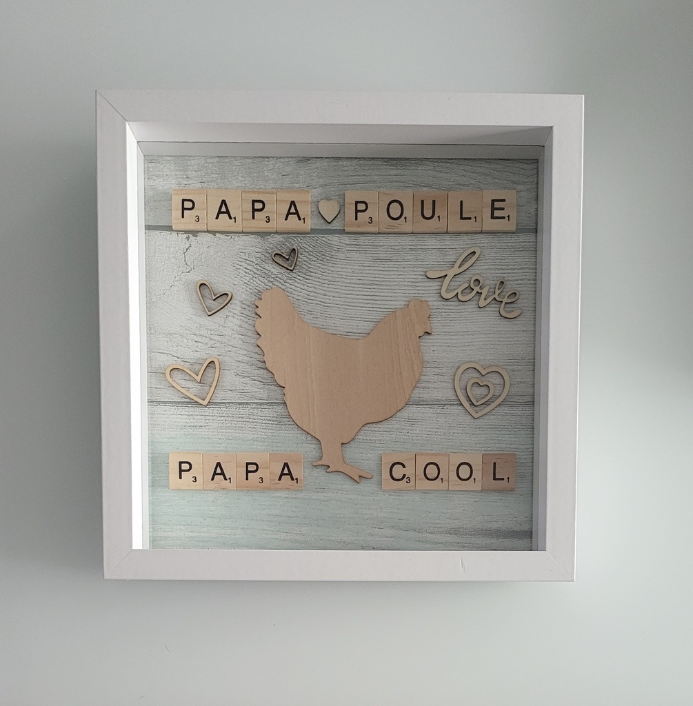 Cadre Scrabble Papa Poule Papa Cool