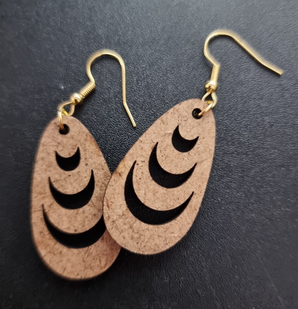 Boucles d'oreilles en bois de marqueterie