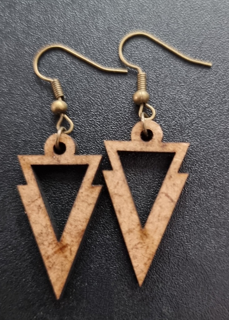 Boucles d'oreilles en bois de marqueterie