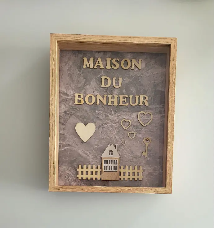 Cadre Scrabble Famille-Maison-Bonheur