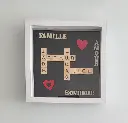 Cadre Scrabble (Carré) Famille Bonheur 4 prénoms