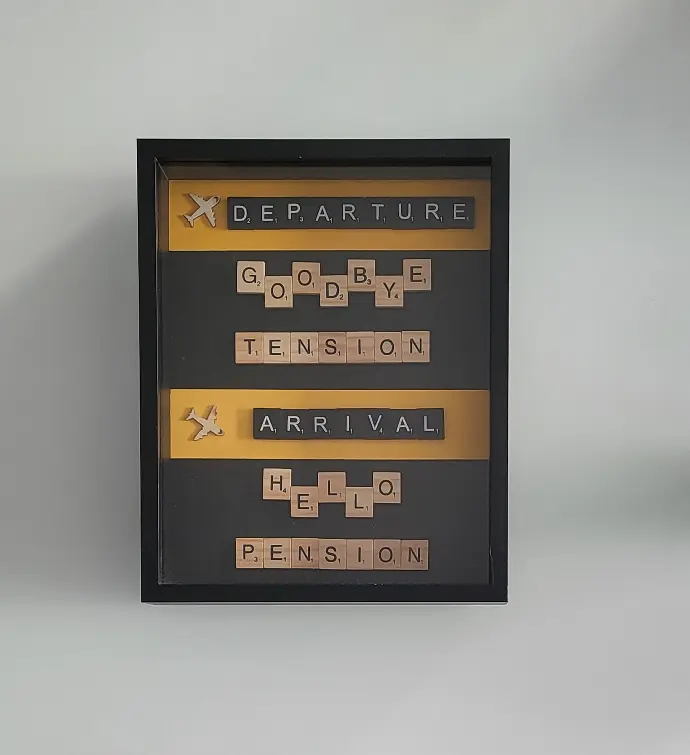 Cadre Scrabble (Rectangle) Diplôme Hello Pension Bicolore