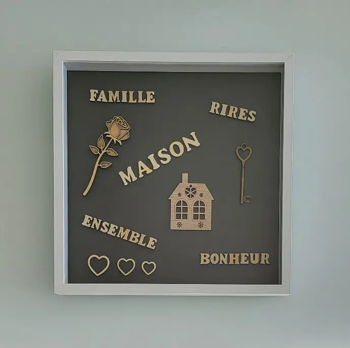 Cadre Lettres XL Maison Famille Bonheur