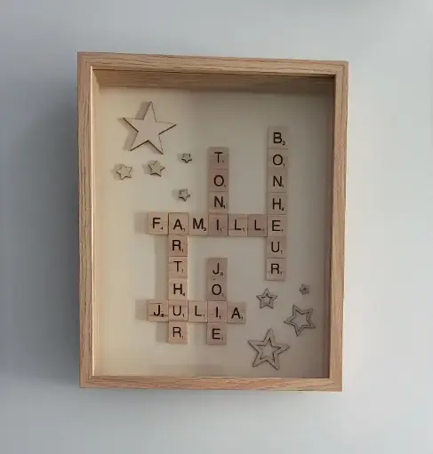 Cadre Scrabble Famille 3 prénoms