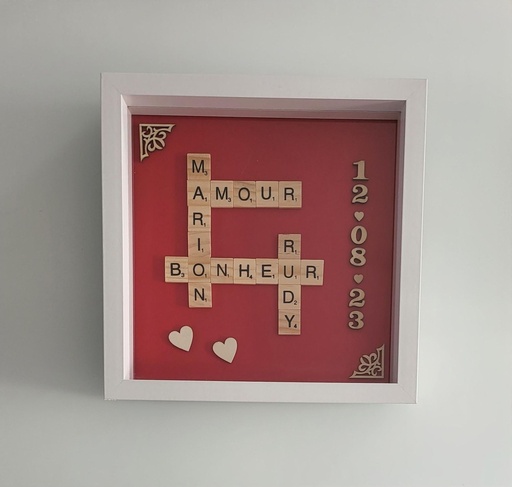 Cadre Scrabble Amour 2 prénoms