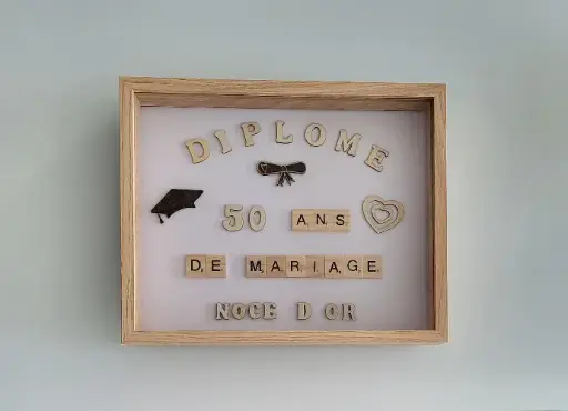 Cadre Scrabble (Rectangle) 50 ans de mariage